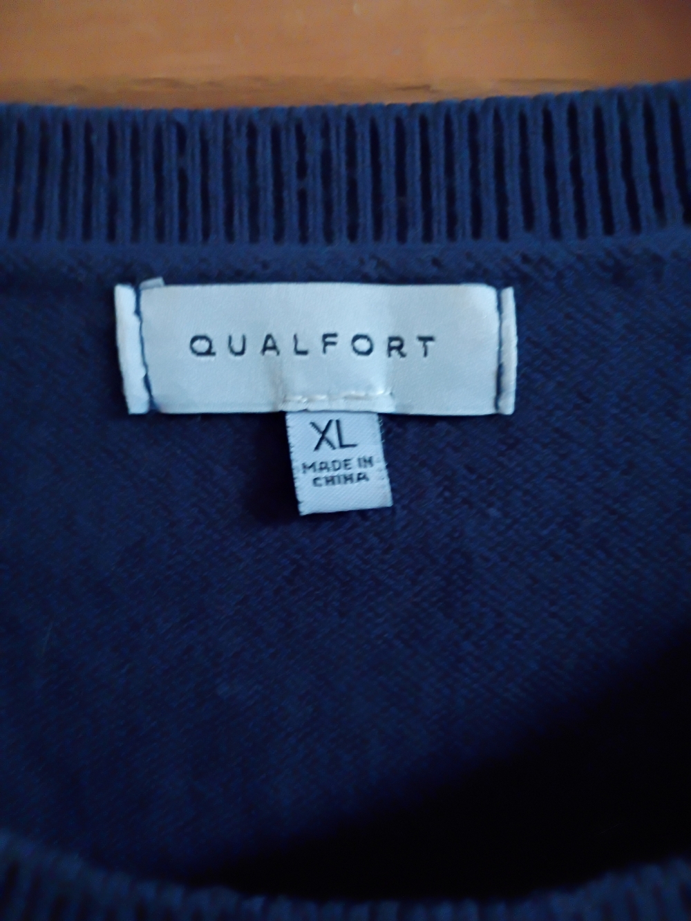 Women's Cotton Crewneck Sweater in Navy Blue